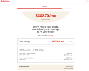 Renters claims State Farm auto insurance quote high-risk drivers